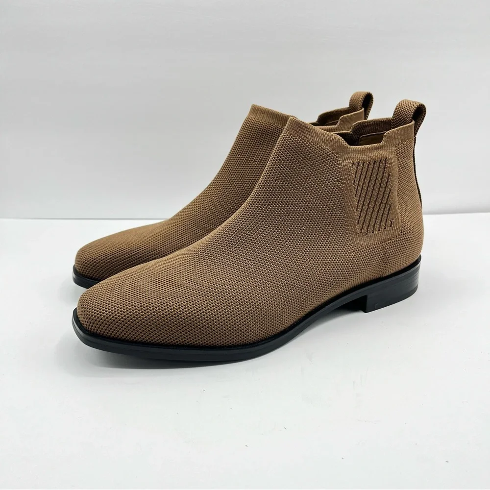 VIVAIA Women’s 7-7.5 38 Espresso Ryan Pro Pull On Boots Chelsea Short Square Toe